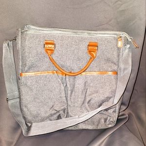 ~NWT! MOTIF MAYLILLY Gray Brown Travel Diaper Large Shoulder Tote Bag